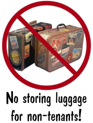 No storing luggage