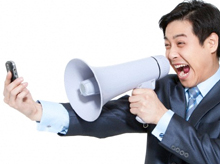 yelling on phone